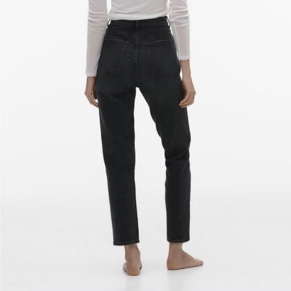 Zara High Waisted Slim Leg Ankle Length Comfort Jeans Size 2 washed black nwt - Picture 3 of 8